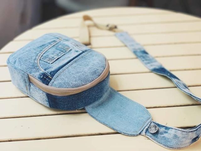 handmade denim crossbody bags